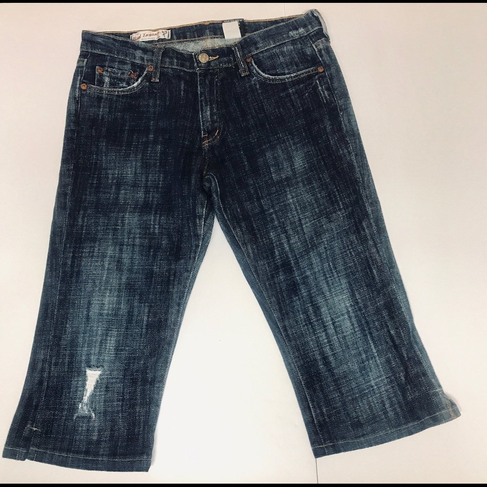 Red Engine Cropped Jeans. Retro Sz 28